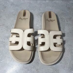 Sam Edelman Ivory Leather Slides Sz 8